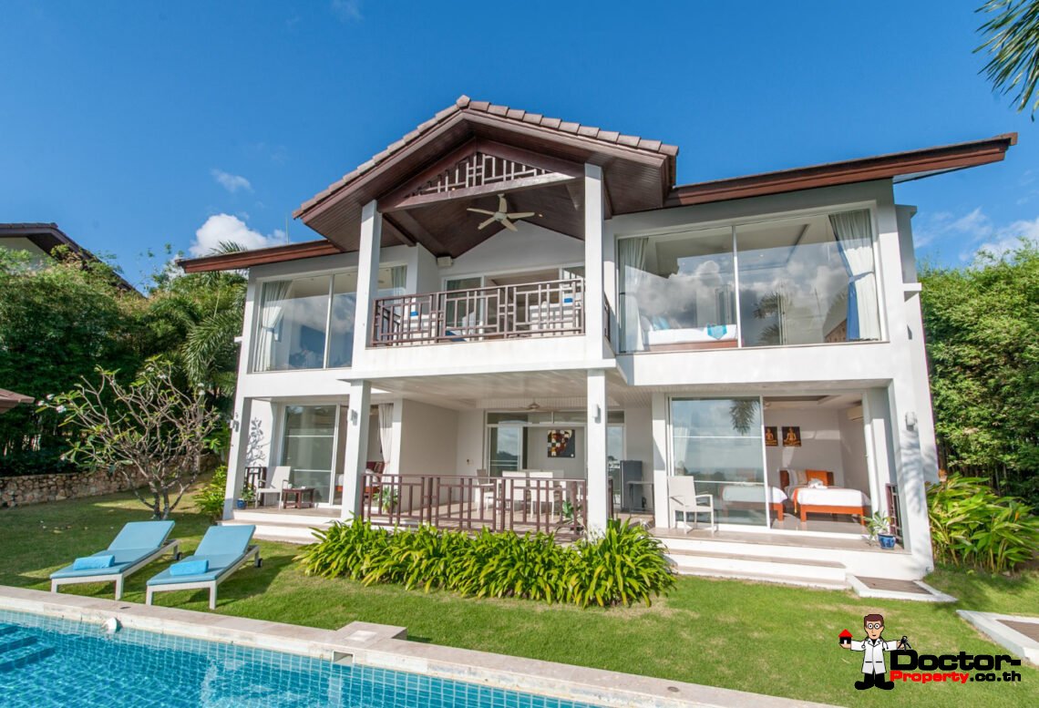 3 Bedroom Private Pool Villa with Sea View in Choeng Mon, Koh Samui – For Sale